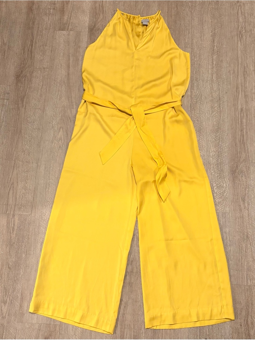 Yellow Halter Tie-Waist Jumpsuit H&M size 4